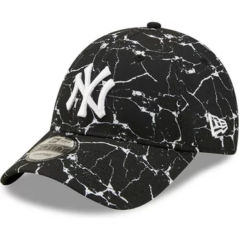 Νέα Εποχή Καμπυλωτό Περίγραμμα 9FORTY Μαρμάρινο New York Yankees MLB Μαύρο Ρυθμιζόμενο Καπέλο