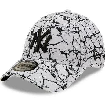 Νέα Εποχή Καμπυλωτό Γείσος 9FORTY Μαρμάρινο New York Yankees MLB Λευκό Ρυθμιζόμενο Καπέλο