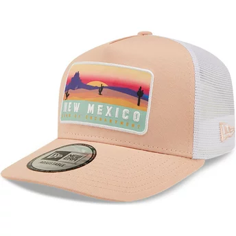 Νέα Εποχή Νέο Μεξικό Καπέλο Φορτηγατζή A Frame Τοποθεσία σε Ροζ και Λευκό Χρώμα