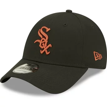 Νέα Εποχή Καμπυλωτό Περίγραμμα Καφέ Λογότυπο 9FORTY Λίγκα Απαραίτητη Σικάγο White Sox MLB Μαύρο Ρυθμιζόμενο Καπέλο