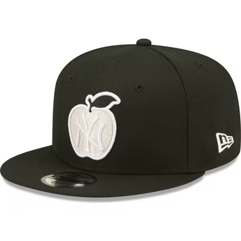 Νέα Εποχή Επίπεδο Περίγραμμα 9FIFTY NY Apple Νέα Υόρκη Yankees MLB Μαύρο Καπέλο Snapback