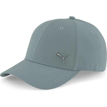 Puma Curved Brim Metal Cat Blue Adjustable Cap