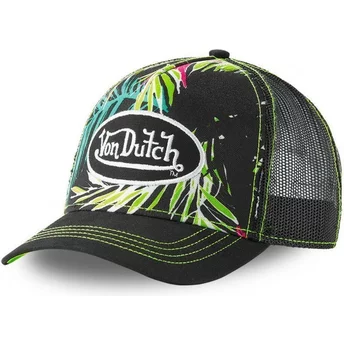 Καπέλο Φορτηγατζή Von Dutch AHIG AOP Μαύρο και Πράσινο