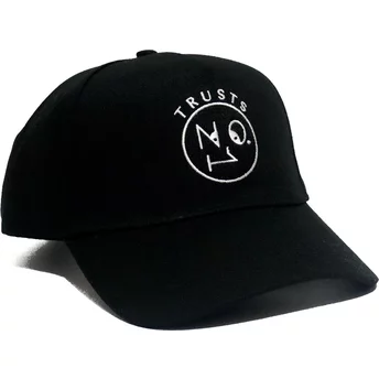 Το Νο.1 Καπέλο με Καμπυλωτή Γείσα Χωρίς Εμπιστοσύνη Νο.1 Μαύρο Λευκό Λογότυπο Μαύρο Προσαρμόσιμο Καπέλο