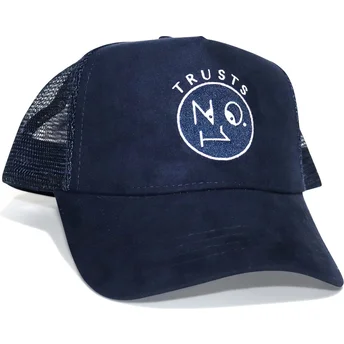 Καπέλο trucker ναυτικό μπλε Trusts No.1 Suede Navy White Logo από The No.1 Face