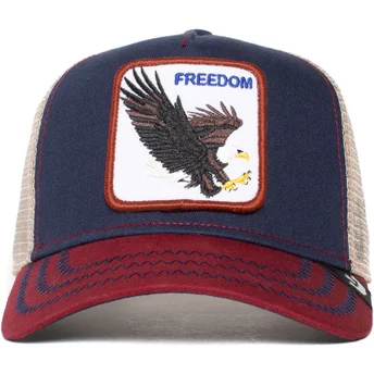Goorin Bros. Το Καπέλο Τράκερ του Αγρού Ελευθερία του Αετού σε Ναυτικό Μπλε και Κόκκινο