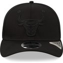 new-era-curved-brim-black-logo-9fifty-tonal-stretch-snap-chicago-bulls-nba-black-snapback-cap