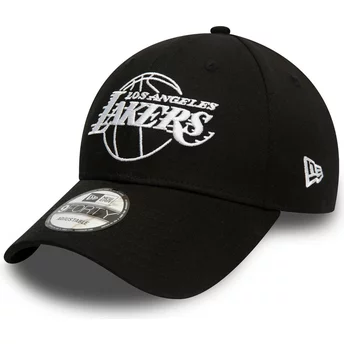 Νέα Εποχή Καμπύλη Μπριμ 9FORTY Ουσιαστικό Περίγραμμα Los Angeles Lakers NBA Μαύρο Ρυθμιζόμενο Καπέλο
