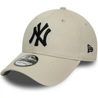 Νέα Εποχή Καμπυλωτή Μπριμ Μαύρο Λογότυπο 9FORTY League Essential New York Yankees MLB Μπεζ Ρυθμιζόμενο Καπέλο
