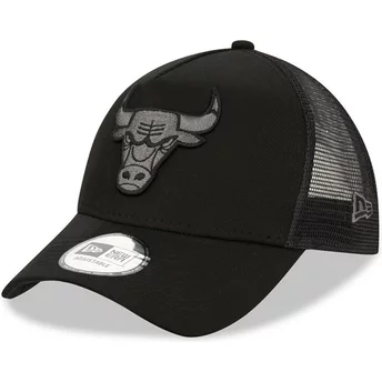 Νέα Εποχή Μαύρο Λογότυπο 9FORTY A Frame Tonal Chicago Bulls NBA Μαύρο Καπέλο Οδηγού Φορτηγού