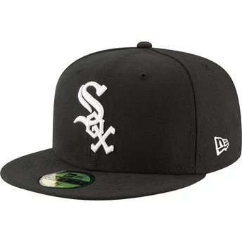 New Era Flat Brim 59FIFTY Authentic On Field Game Chicago White Sox MLB Black Fitted Cap
