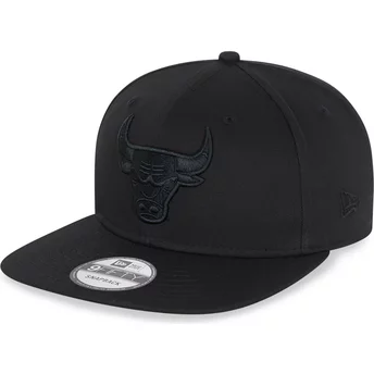 Νέα Εποχή Επίπεδο Χείλος Μαύρο Λογότυπο 9FIFTY Σικάγο Bulls NBA Μαύρο Καπέλο Snapback