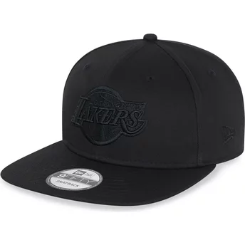Νέα Εποχή Επίπεδη Μπριμ Μαύρο Λογότυπο 9FIFTY Λος Άντζελες Lakers NBA Μαύρο Καπέλο Snapback