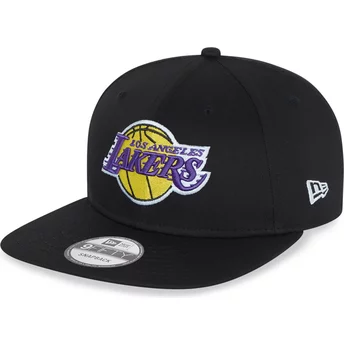 New Era Flat Brim 9FIFTY Essential Los Angeles Lakers NBA Black Snapback Cap
