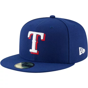 Νέα Εποχή Επίπεδο Περίγραμμα 59FIFTY Αυθεντικό Στο Πεδίο Texas Rangers MLB Μπλε Προσαρμοσμένο Καπέλο