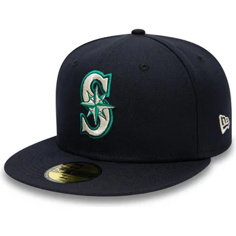 Σκούρο μπλε επίπεδο καπέλο 59FIFTY Authentic On Field Seattle Mariners MLB της New Era