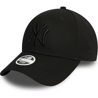 Νέα Εποχή Καμπυλωτή Μπριμ Γυναικείο Μαύρο Λογότυπο 9FORTY Απαραίτητο New York Yankees MLB Μαύρο Ρυθμιζόμενο Καπέλο