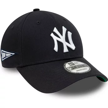 Νέα Εποχή Καμπυλωτή Περίμετρος 9FORTY Ομάδα Πλευρικό Σημάδι New York Yankees MLB Ναυτικό Μπλε Ρυθμιζόμενο Καπέλο