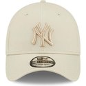 new-era-curved-brim-39thirty-league-essential-new-york-yankees-mlb-beige-fitted-cap-with-beige-logo