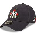new-era-curved-brim-9forty-flower-new-york-yankees-mlb-navy-blue-adjustable-cap
