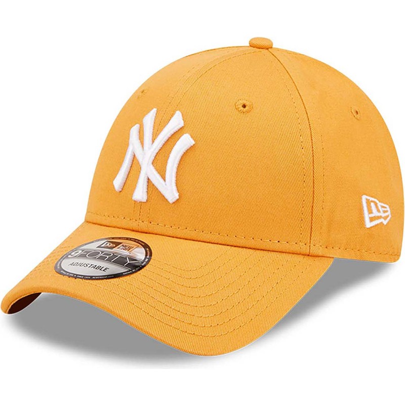 new-era-curved-brim-9forty-league-essential-new-york-yankees-mlb-orange-adjustable-cap