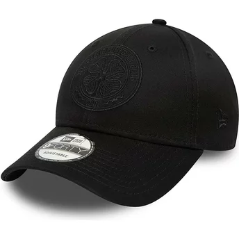 Νέα Εποχή Καμπυλωτή Μπριμ Μαύρο Λογότυπο 9FORTY Σκωτική Πρωταθλήματος Ποδοσφαίρου Κέλτικου Συλλόγου Μαύρο Ρυθμιζόμενο Καπέλο