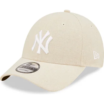 Ρυθμιζόμενο μπεζ καπέλο με καμπύλη 9FORTY Linen New York Yankees MLB της New Era