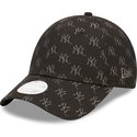 new-era-curved-brim-women-9forty-monogram-new-york-yankees-mlb-black-adjustable-cap