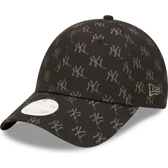 Νέα Εποχή Καμπυλωτό Γείσος Γυναικείο 9FORTY Monogram New York Yankees MLB Μαύρο Προσαρμόσιμο Καπέλο