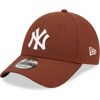 Νέα Εποχή Καμπυλωτή Πλευρά 9FORTY Λινό Καπέλο Νέας Υόρκης Γιάνκις MLB Καφέ Ρυθμιζόμενο