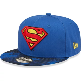 Καπέλο New Era Flat Brim για Νέους με τον Σούπερμαν 9FIFTY DC Comics Μπλε Snapback
