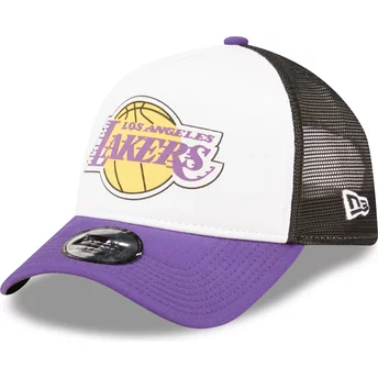 Καπέλο φορτηγατζή New Era A Frame Team Colour Los Angeles Lakers NBA Λευκό, Μωβ και Μαύρο