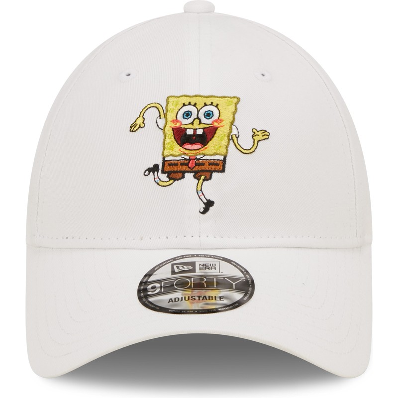 new-era-curved-brim-9forty-spongebob-squarepants-white-adjustable-cap