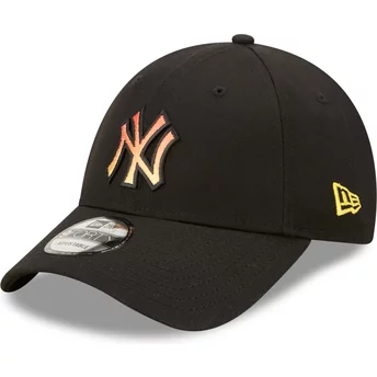 Νέα Εποχή Καμπυλωτή Μπροστινή Πλευρά Πορτοκαλί Λογότυπο 9FORTY Διαβαθμισμένη Ενίσχυση New York Yankees MLB Μαύρο Ρυθμιζόμενο Καπ