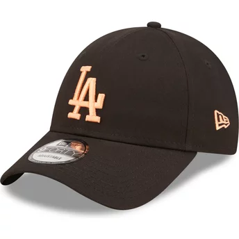 Νέα Εποχή Καμπυλωτό Περίγραμμα Πορτοκαλί Λογότυπο 9FORTY League Essential Los Angeles Dodgers MLB Μαύρο Ρυθμιζόμενο Καπέλο