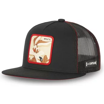 Καπέλο Capslab με επίπεδο γείσο Wile E. Coyote CASF WI3 Looney Tunes μαύρο Trucker Hat