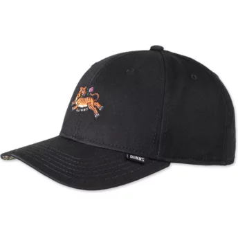 Καπέλο Djinns με καμπύλη άκρη Asian Tiger 2.0 TrueFit μαύρο, ρυθμιζόμενο
