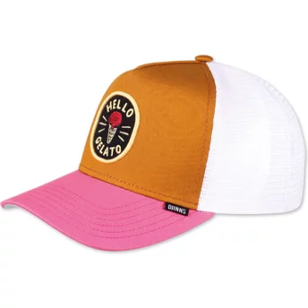 Καπέλο Τρακερ Djinns Hello Gelato HFT με Χρώματα Καφέ, Λευκό και Ροζ Φαγητού