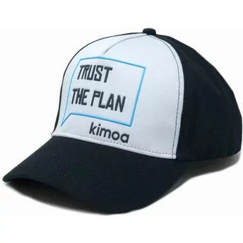 Καπέλο Καμπυλωτής Πλευράς Kimoa Trust The Plan σε Λευκό και Ναυτικό Μπλε με Ρυθμιζόμενο Κούμπωμα