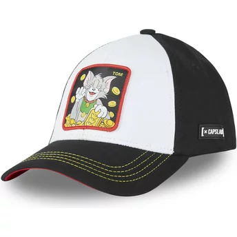 Καπέλο Capslab με καμπυλωτό γείσο Tom T12 Looney Tunes άσπρο και μαύρο Snapback