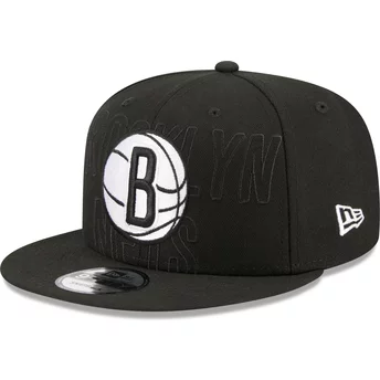 Νέα Εποχή Επίπεδο Περίγραμμα 9FIFTY Έκδοση Προσχεδίου 2023 Brooklyn Nets NBA Μαύρο Καπέλο Snapback
