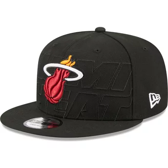 Καπέλο New Era Flat Brim 9FIFTY Draft Edition 2023 Miami Heat NBA μαύρο Snapback