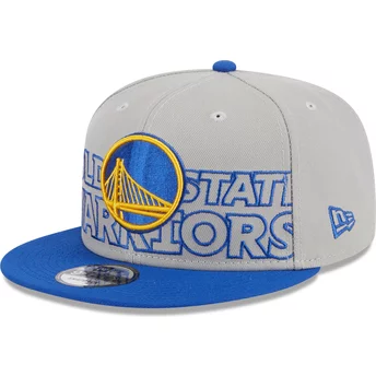 Καπέλο Snapback New Era Flat Brim 9FIFTY Draft Edition 2023 Golden State Warriors NBA Γκρι και Μπλε