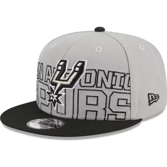 Νέα Εποχή Επίπεδη Μπριμ 9FIFTY Draft Edition 2023 San Antonio Spurs NBA Γκρι και Μαύρο Καπέλο Snapback