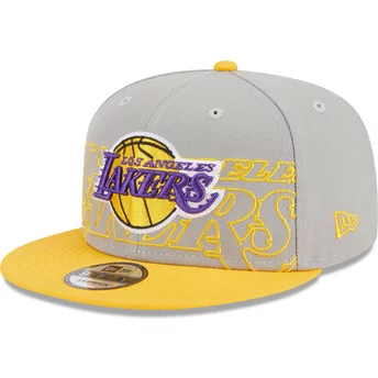 Νέα Εποχή Επίπεδο Περίγραμμα 9FIFTY Draft Edition 2023 Λος Άντζελες Λέικερς NBA Γκρι και Κίτρινο Καπέλο με Κούμπωμα