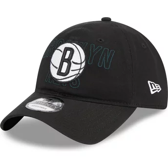 Νέα Εποχή Καμπύλη Μπριμ 9TWENTY Έκδοση Draft 2023 Brooklyn Nets NBA Μαύρο Ρυθμιζόμενο Καπέλο