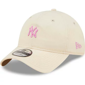 Νέα Εποχή Καμπυλωτό Γείσος Ροζ Λογότυπο 9TWENTY Μίνι Λογότυπο New York Yankees MLB Ροζ Ρυθμιζόμενο Καπέλο