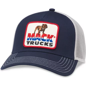 Αμερικανική Βελόνα Mack Trucks Twill Valin Κεντημένο Σήμα Μπλε και Λευκό Snapback Καπέλο Οδηγού Φορτηγού