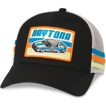 Αμερικανική Βελόνα Διεθνής Αυτοδρομία Daytona Τρίχρωμο Μαύρο και Λευκό Snapback Καπέλο Οδηγού Φορτηγού