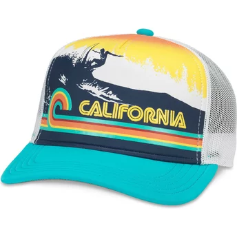Αμερικανική Βελόνα Καλιφόρνια Riptide Valin Μπλε Snapback Καπέλο Οδηγού Φορτηγού